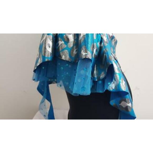 Dance Costume Curtain Call   Medium Adult Turquoise Jazz - Picture 8 of 8